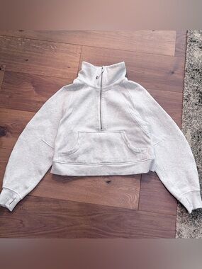 Lululemon Light Gray Scuba Oversized Half-Zip Sweatshirt